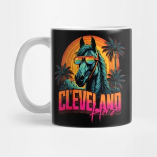 Retro Wave Rainbow Cleveland Horse Vibes Mug